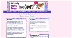 Desktop Screenshot of aladywalksdogs.com