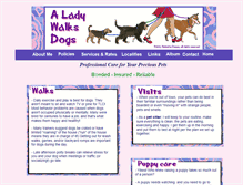 Tablet Screenshot of aladywalksdogs.com